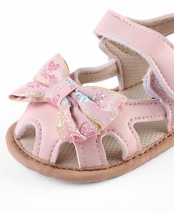 Cute Walk by Babyhug Booties With Floral Embroidery - Pink