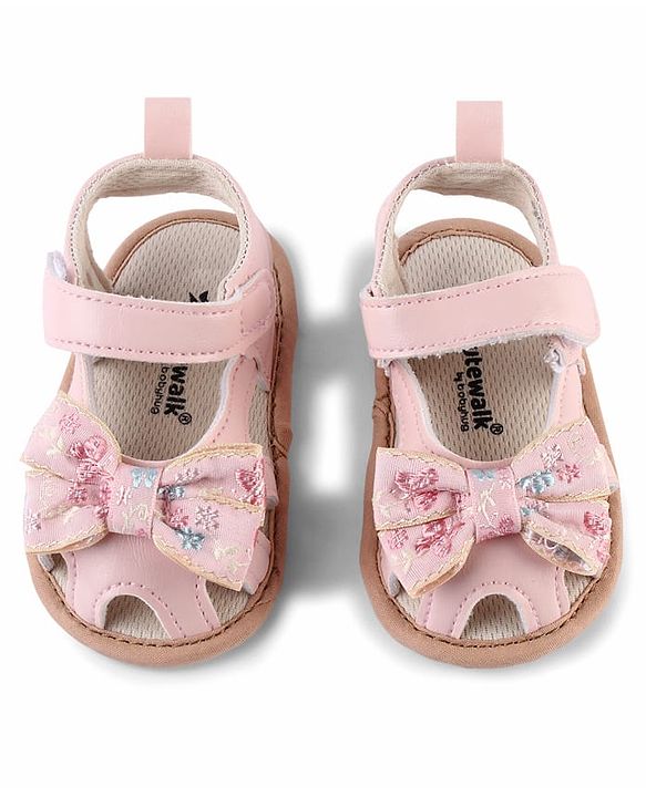 Cute Walk by Babyhug Booties With Floral Embroidery - Pink