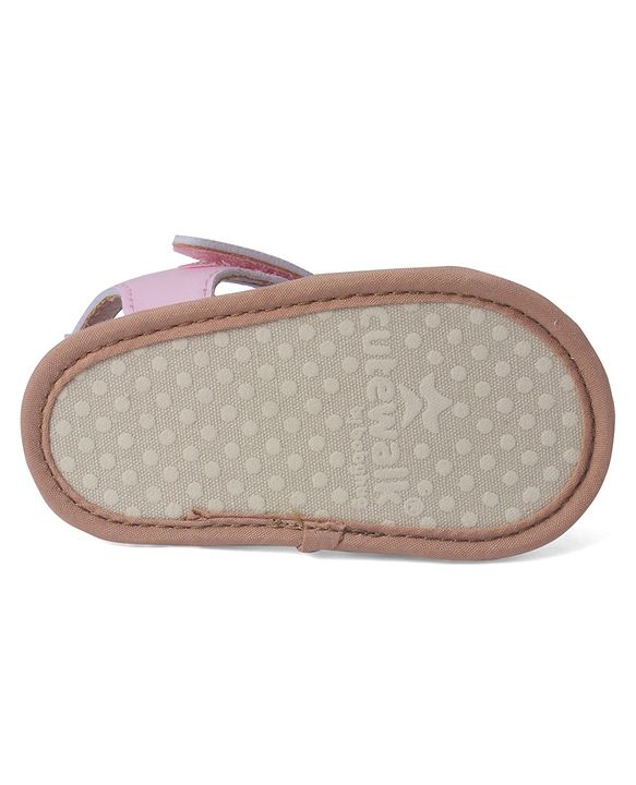 Cute Walk by Babyhug Velcro Closure Solid Booties - Pink