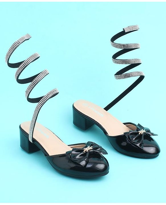Pine Kids Slip On Ballerinas with Bow Applique - Black