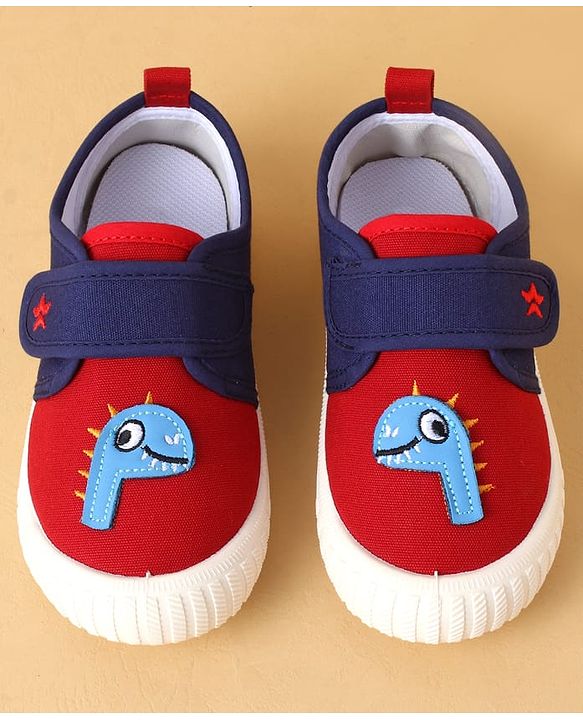 Cute Walk by Babyhug Casual Shoes with Velcro Closure & Dino Applique - Green