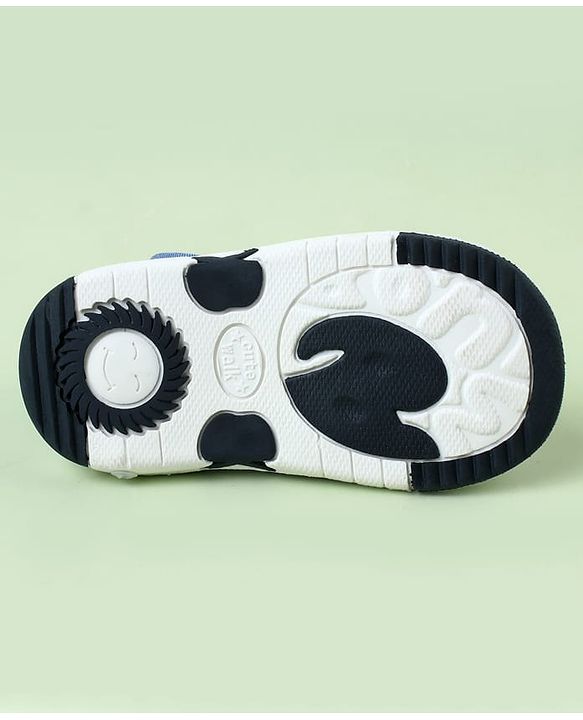 Cute Walk by Babyhug Sandals With Velcro Closure & Aeroplane Applique - Light Blue