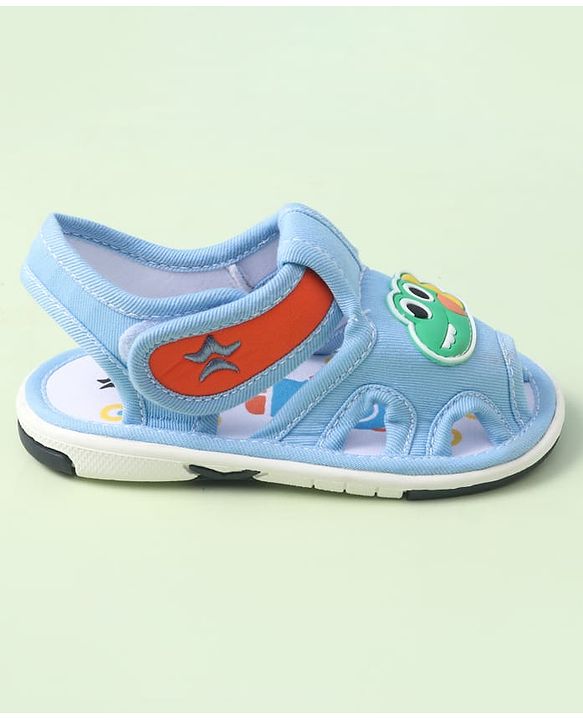 Cute Walk by Babyhug Sandals With Velcro Closure & Dino Applique - Navy Blue