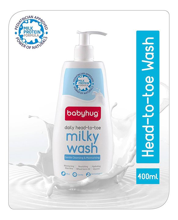 Babyhug Daily Head To Toe Milky Wash & Daily Moisturizing Lotion - 400 ml Each
