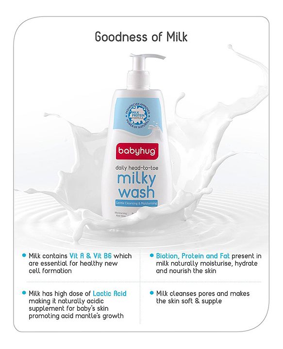 Babyhug Daily Head To Toe Milky Wash & Daily Moisturizing Lotion - 400 ml Each