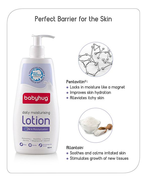 Babyhug Daily Head To Toe Milky Wash & Daily Moisturizing Lotion - 400 ml Each