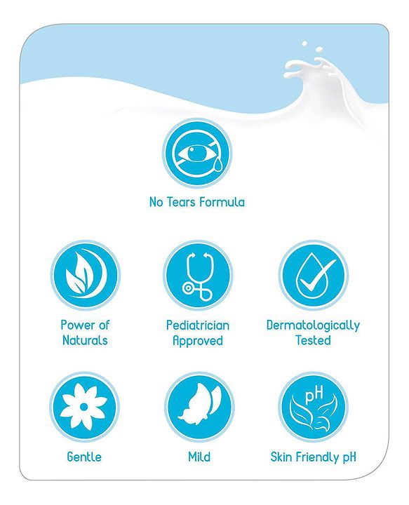 Babyhug Milk Protein Formula Daily Head To Toe Milky Wash No Tear Formula For Newborn Baby 2 In 1 Shampoo & Body Wash - 100 ml