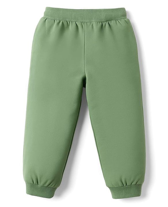 Babyhug Disney Single Jersey Knit Full Length Lounge Pant With Disney Character Graphics - Olive Green
