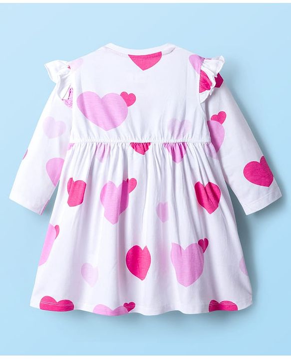 Babyhug Disney Single Jersey Knit Full Sleeves Dresses With Minnie Mouse Graphics Pack of 2 - Pink & White