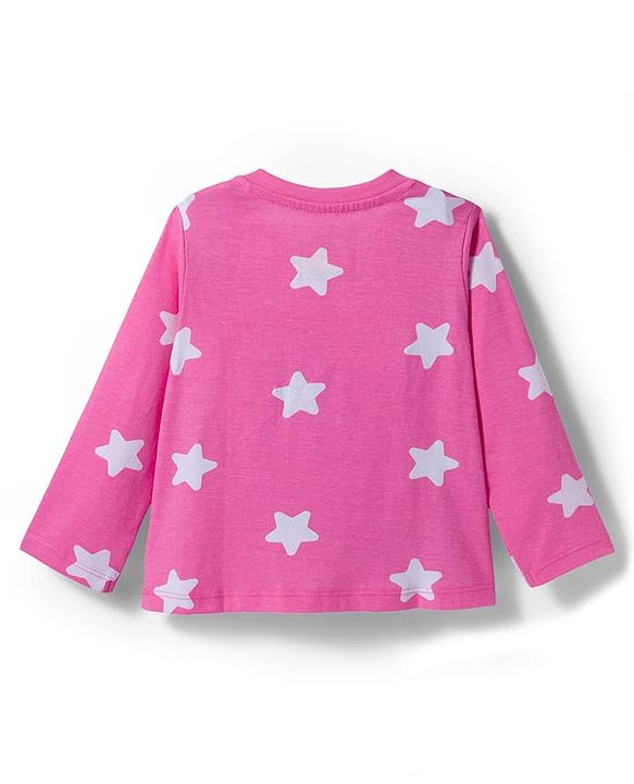 Babyhug Disney Single Jersey Knit Full Sleeves Night Suit With Minnie Mouse Graphics - Pink