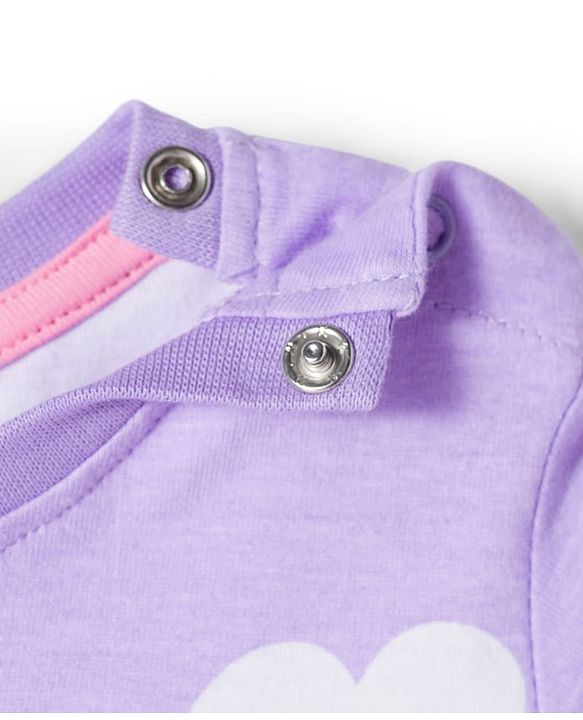 Babyhug Disney Full Sleeves Night Suit With Minnie Mouse Print - Lavender