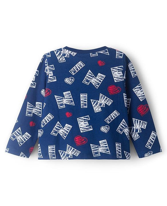 Babyhug Disney Single Jersey Knit Full Sleeves Night Suit With Minnie Mouse Graphics Pack Of 2 - Red & Navy Blue