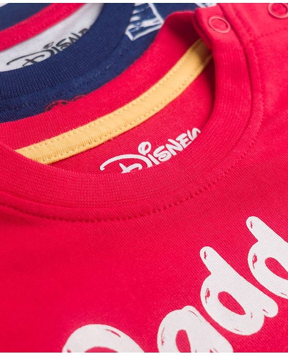 Babyhug Disney Single Jersey Knit Full Sleeves Night Suit With Minnie Mouse Graphics Pack Of 2 - Red & Navy Blue