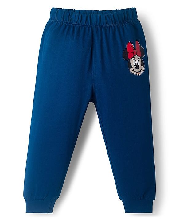 Babyhug Disney Single Jersey Knit Full Sleeves Night Suit With Minnie Mouse Graphics Pack Of 2 - Red & Navy Blue