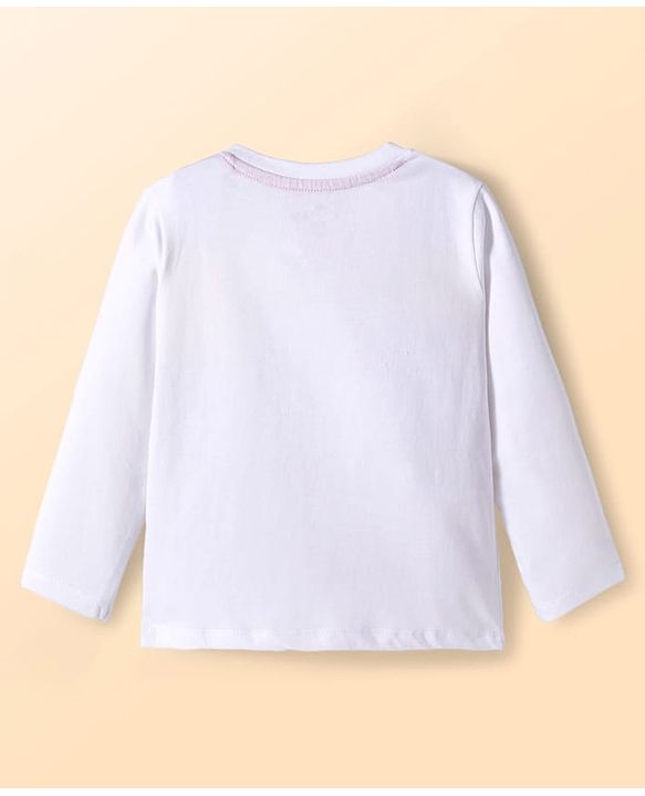 Babyhug Disney Single Jersey Knit Full Sleeves Night Suit With Mickey Mouse Graphics - White