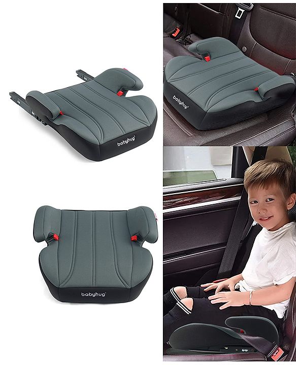 Babyhug ISOFIX Booster Seat | Forward Facing (2236kg) | Age group 3 (6 - 12 year Old) ECE R44/04 |Black & Grey