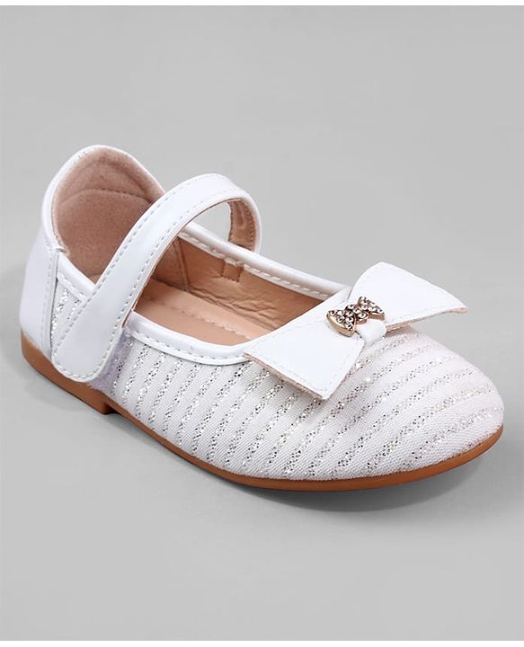 Cute Walk by Babyhug Ballerina with Bow Applique and Velcro Closure - Beige
