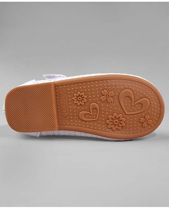 Cute Walk by Babyhug Ballerina with Bow Applique and Velcro Closure - Beige
