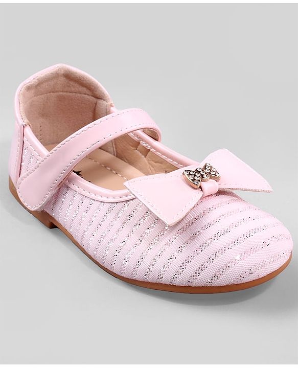 Cute Walk by Babyhug Ballerina with Bow Applique and Velcro Closure - Beige