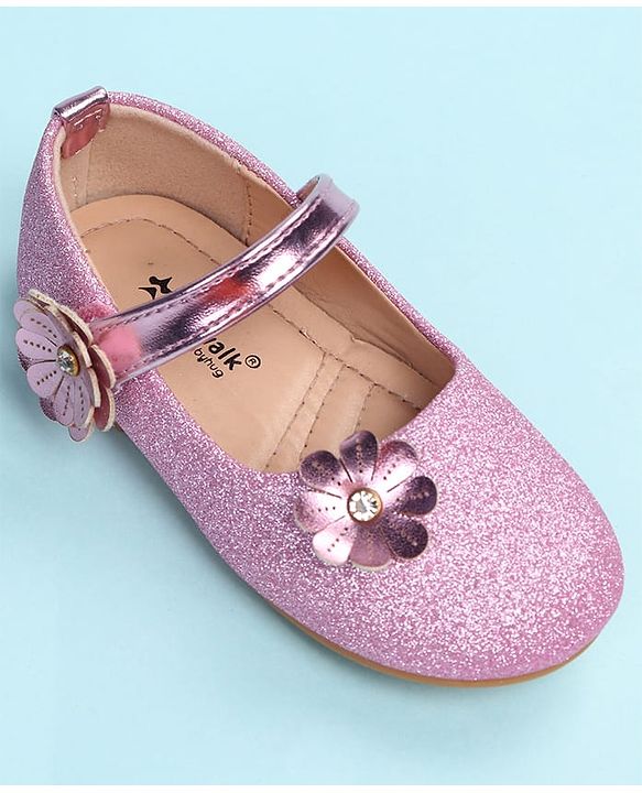 Cute Walk by Babyhug Ballerina with Floral Applique - Silver