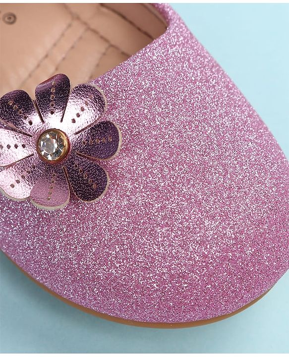 Cute Walk by Babyhug Ballerina with Floral Applique - Silver
