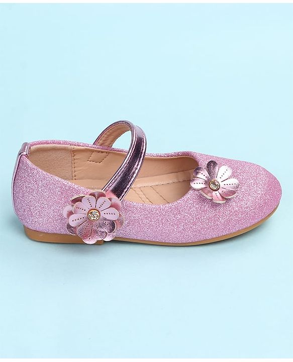 Cute Walk by Babyhug Ballerina with Floral Applique - Silver
