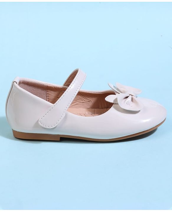 Cute Walk by Babyhug Velcro Closure Ballerina With Bow Applique - Beige