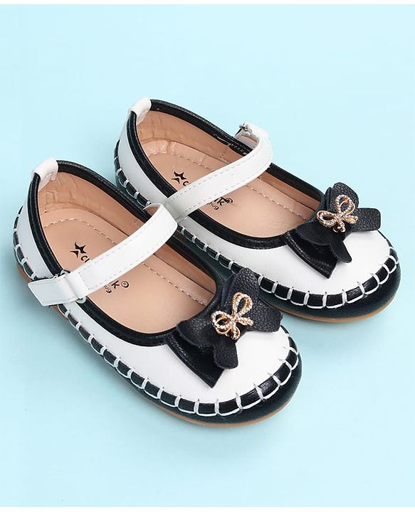Cute Walk by Babyhug Velcro Closure Ballerina with Bow Applique - Black