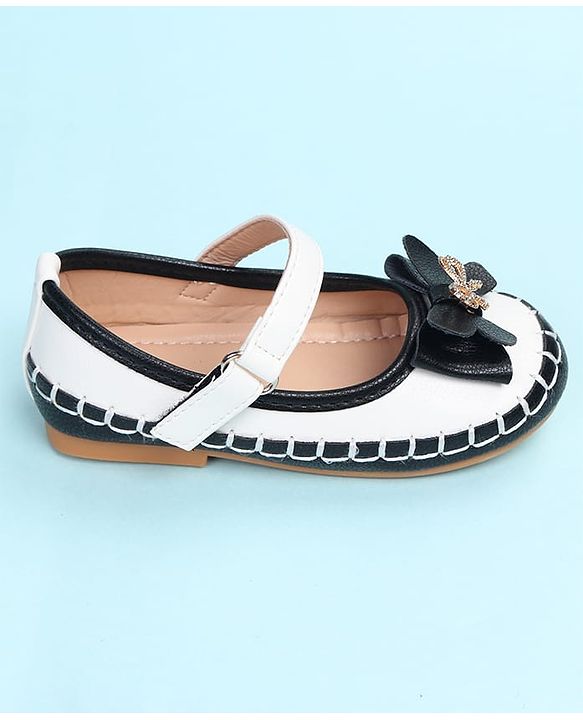 Cute Walk by Babyhug Velcro Closure Ballerina with Bow Applique - Black