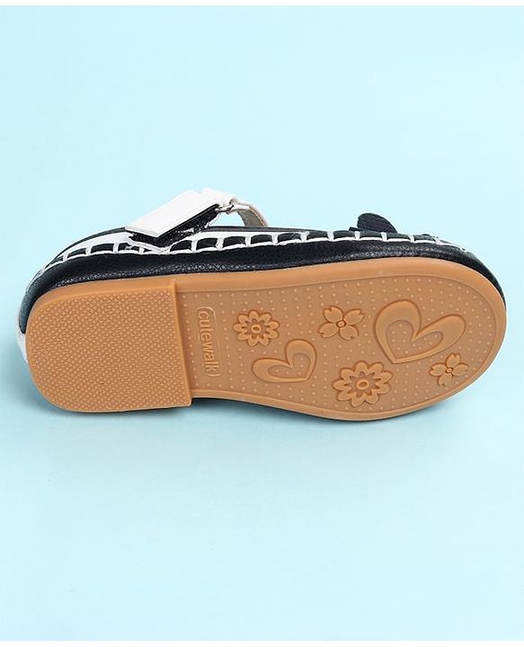Cute Walk by Babyhug Velcro Closure Ballerina with Bow Applique - Black