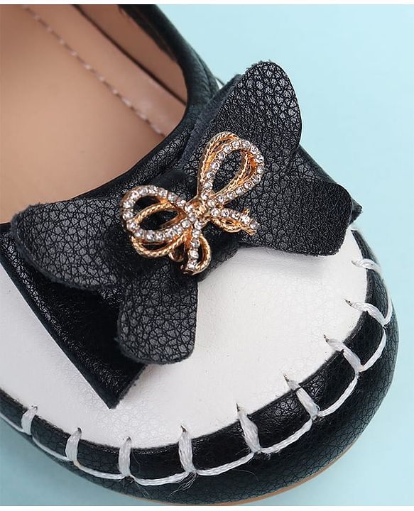 Cute Walk by Babyhug Velcro Closure Ballerina with Bow Applique - Black