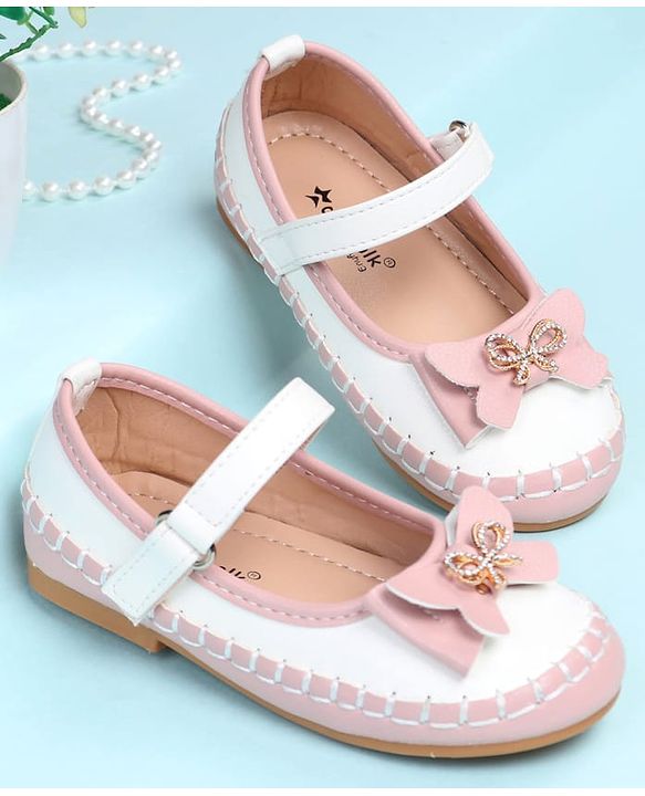 Cute Walk by Babyhug Velcro Closure Ballerina with Bow Applique - Black