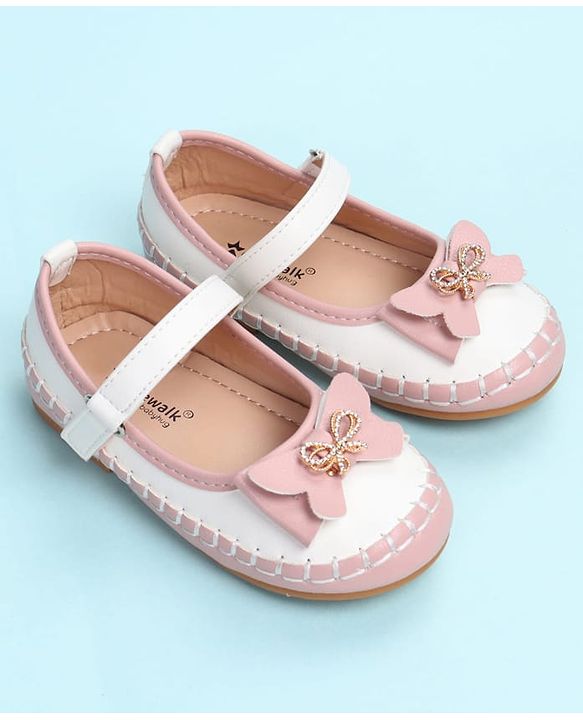 Cute Walk by Babyhug Velcro Closure Ballerina with Bow Applique - Black
