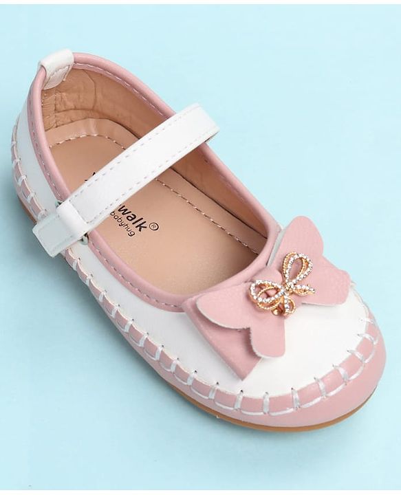 Cute Walk by Babyhug Velcro Closure Ballerina with Bow Applique - Black