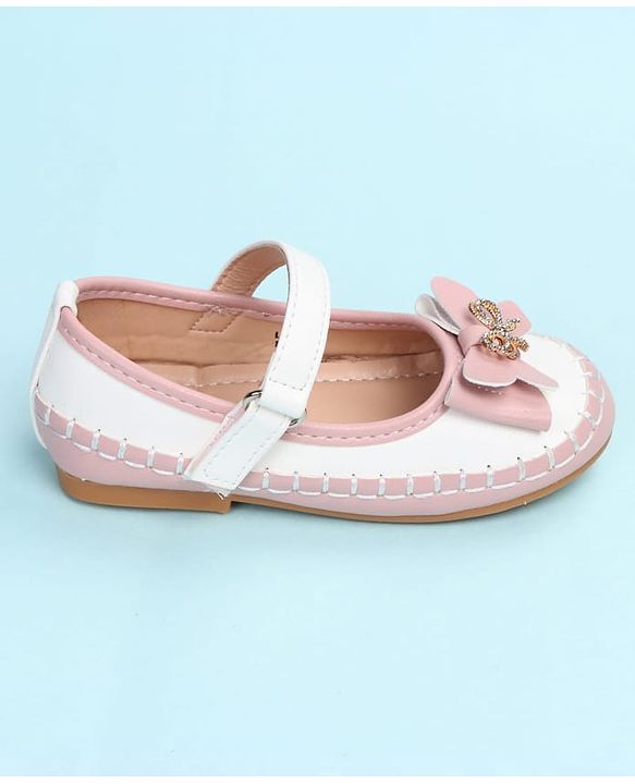 Cute Walk by Babyhug Velcro Closure Ballerina with Bow Applique - Black