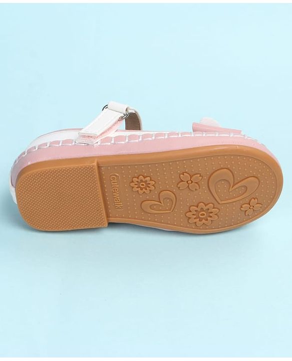 Cute Walk by Babyhug Velcro Closure Ballerina with Bow Applique - Black
