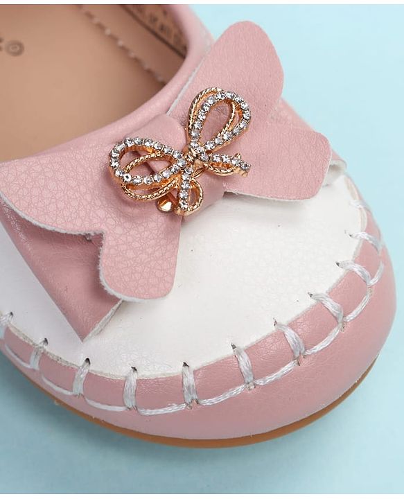 Cute Walk by Babyhug Velcro Closure Ballerina with Bow Applique - Black