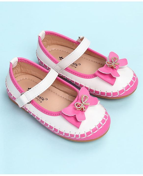 Cute Walk by Babyhug Velcro Closure Ballerina with Bow Applique - Black