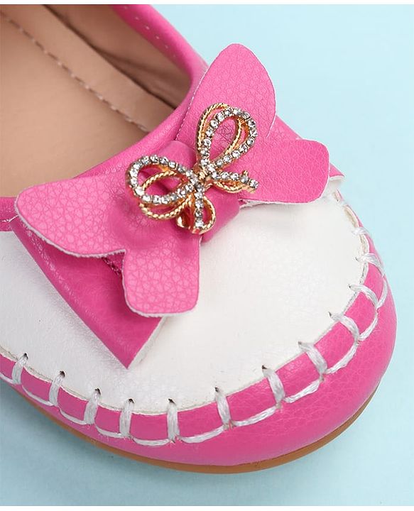 Cute Walk by Babyhug Velcro Closure Ballerina with Bow Applique - Black