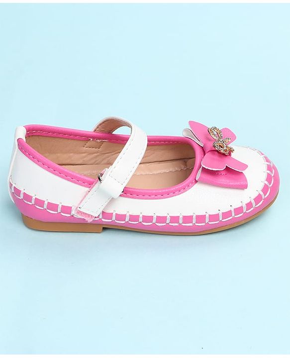 Cute Walk by Babyhug Velcro Closure Ballerina with Bow Applique - Black