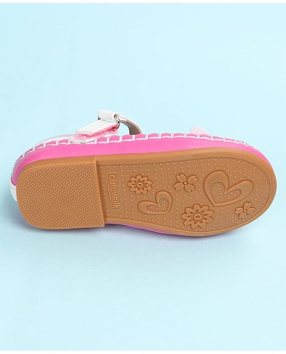 Cute Walk by Babyhug Velcro Closure Ballerina with Bow Applique - Black