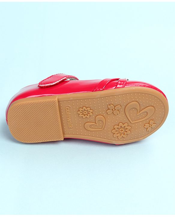 Cute Walk by Babyhug Velcro Closure Ballerina with Embellishment - Black