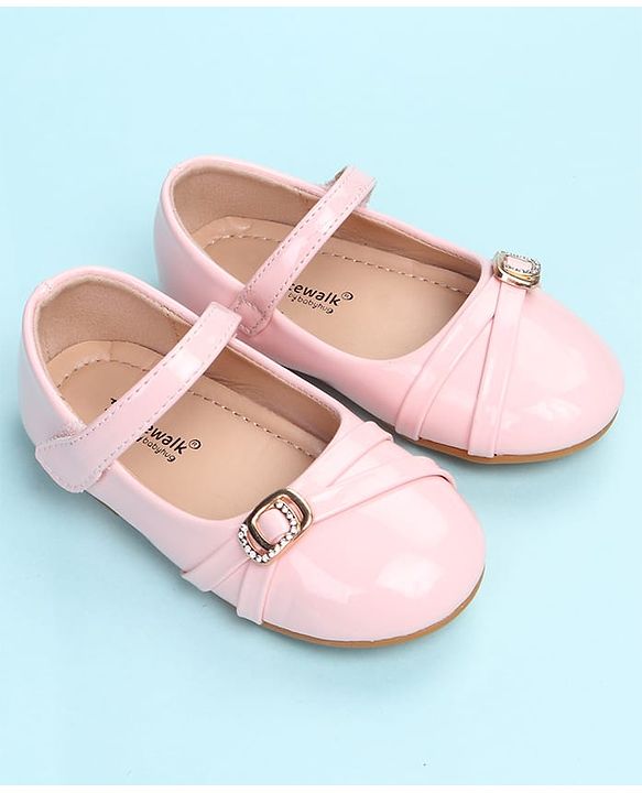 Cute Walk by Babyhug Velcro Closure Ballerina with Embellishment - Black