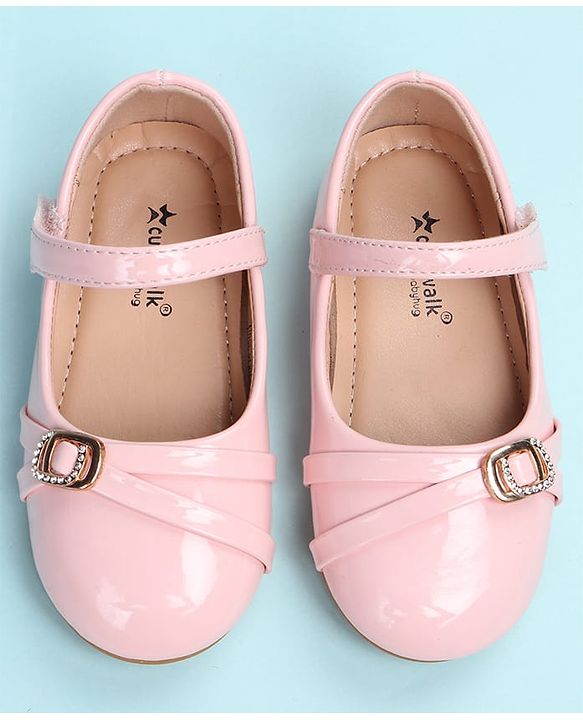 Cute Walk by Babyhug Velcro Closure Ballerina with Embellishment - Black