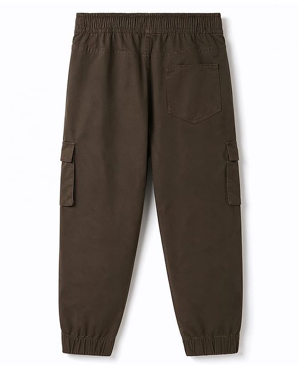 Pine Kids Cotton Elastane Woven Full Length Trouser With Cargo Pockets - Charcoal Grey
