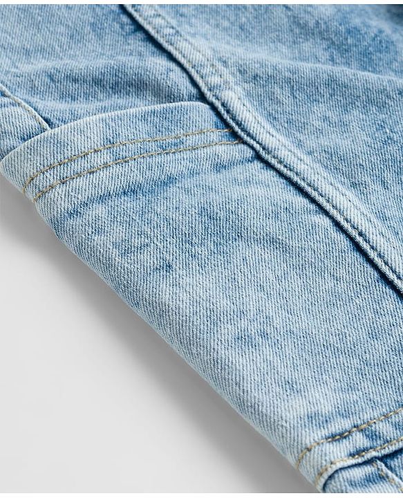 Pine Kids Denim Woven Full Length Washed Jeans With Pockets - Blue