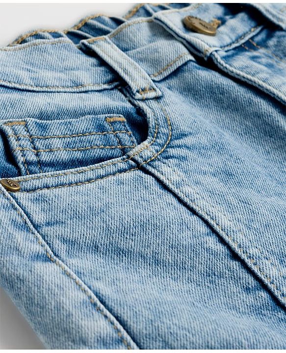 Pine Kids Denim Woven Full Length Washed Jeans With Pockets - Blue