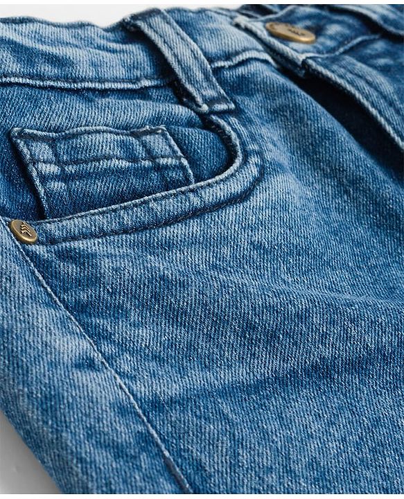 Pine Kids Denim Woven Ankle Length Washed Jeans With Pockets - Blue