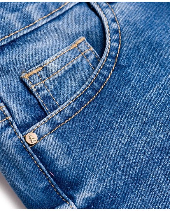 Pine Kids Denim Woven  Full Length Washed Jeans - Blue