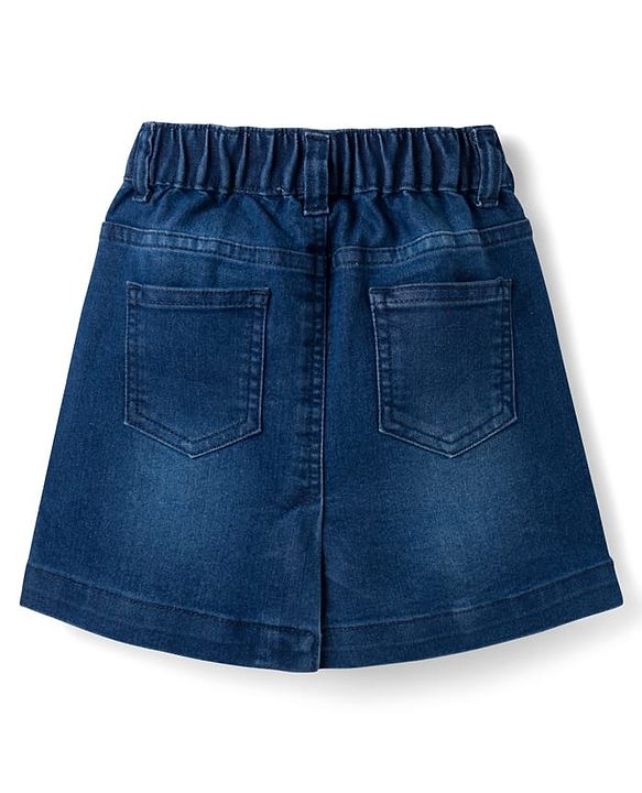 Pine Kids Above Knee Length Solid Color Skirt - Blue